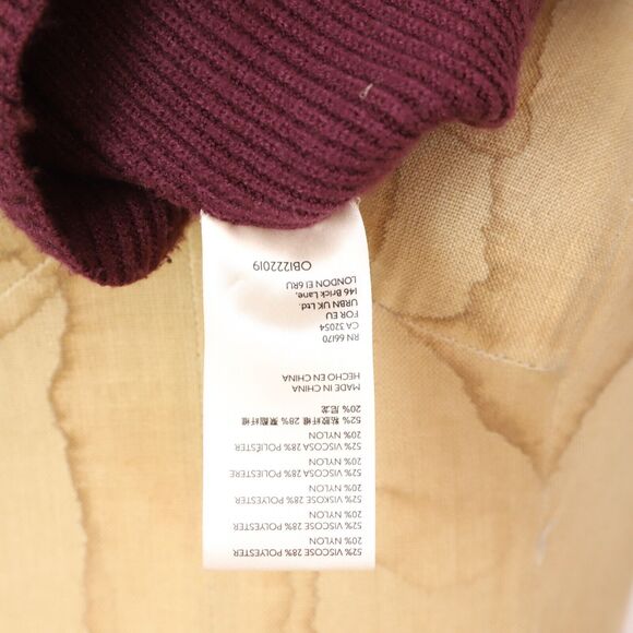 FREE PEOPLE Saffron Top Sweater Back Cut-Out S Pomegranate Wine Long Sleeve B17 - Picture 6 of 6